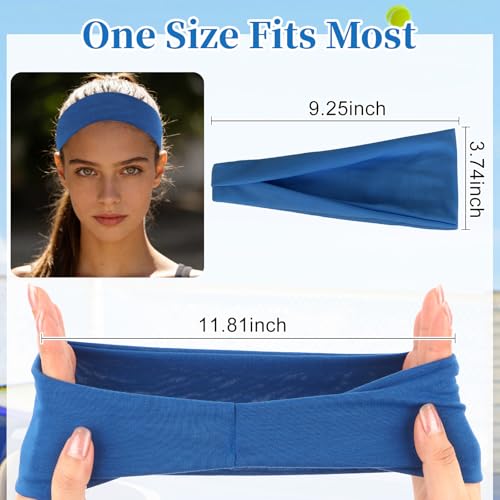 Image of YARIEW 6Pcs Headbands Paisley Bandanas Head Bands Sweat Band Hair Wrap Headwrap Fashion Boho Wide Thick Workout Yoga Elastic Headbands Mens Cooling Running Sports Headband Sweatbands for Women and Men