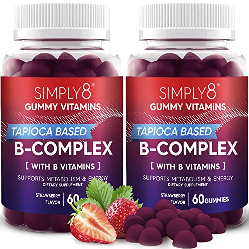 Simply8 B-Complex Gummies for Adults - Natural Energy Gummies with Vegetarian B Complex Vitamins for Energy Boost Eye Care and Brain Focus Aid -Super Vitamin B Complex Gummy Vitamins ( 2 Pack)