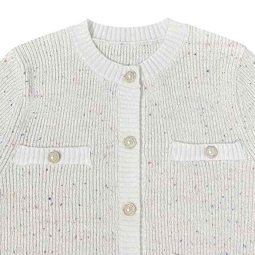 Image of Sumleno Womens 2 Piece Preppy Sweater Cardigan Skirt Outfits Casual Long Sleeve Button Down Knit Top Bodycon Mini Skirt Set