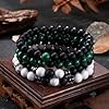 MILACOLATO 3-4 Pcs Mens Bracelets 8MM Natural Stone Beaded Bracelets Set Tiger Eye Bracelet for Men Adjustable Stretch Lava Rock Black Crystal Beaded Bracelets Father's Day Mens Jewellery Gifts-C #5