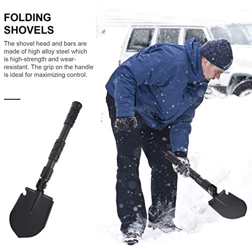 Angoily Pá Dobrável Com Saco de Armazenamento de Aço de Liga Resistente Pá de Sobrevivência Pá de Ac