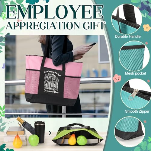 Image of 6 Pcs SLP Month Appreciation Tote Bags with Mesh Pocket for Women Thank You Graduation Gift for Speech Therapist