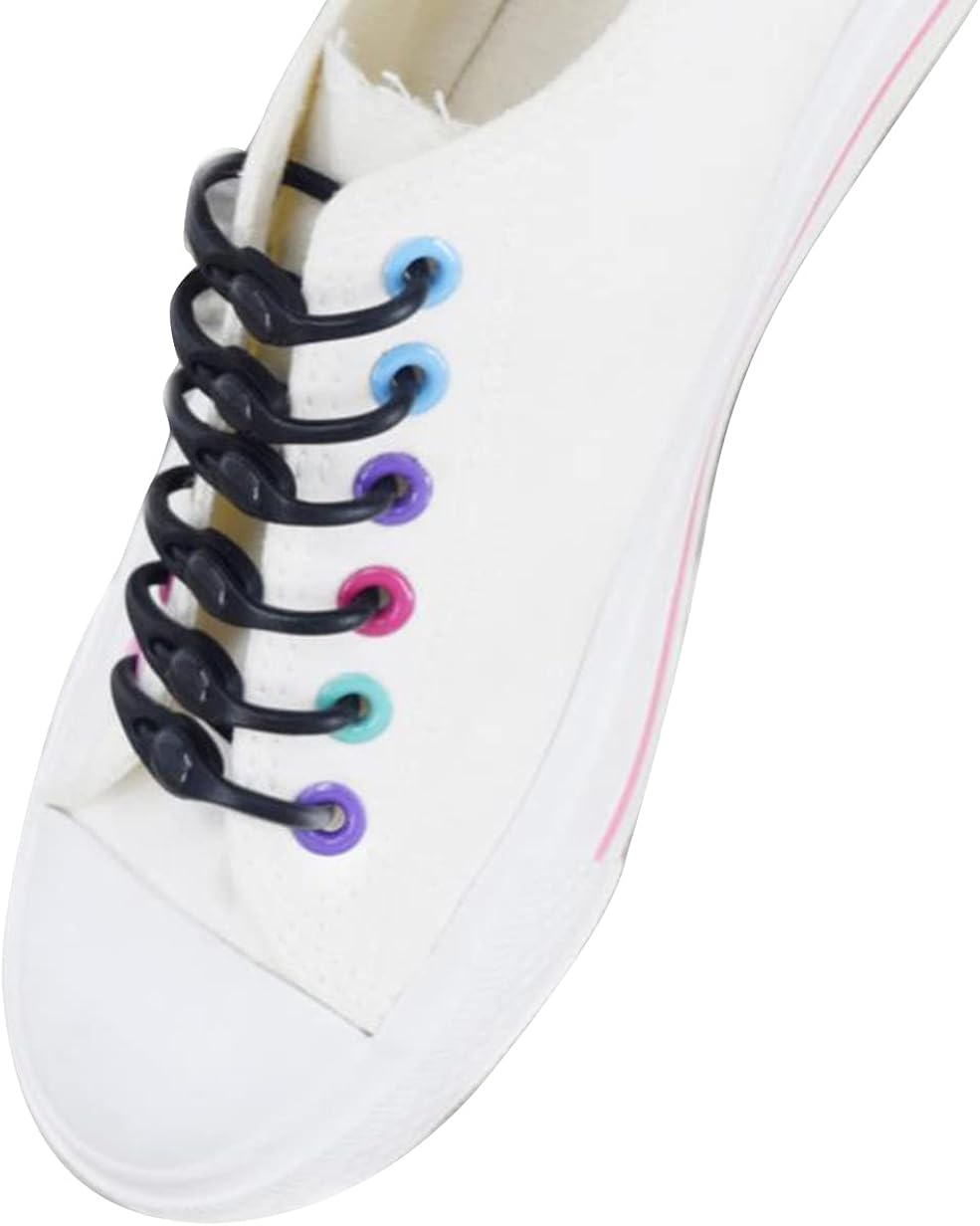 12 pcs Lazy TyingFree Elastic ShoelacesNo Tie Silicone Shoelaces