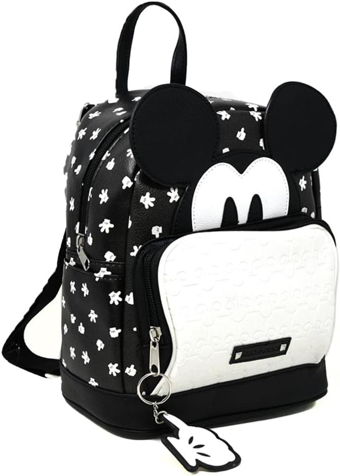 FastForward Wholesale Mickey 10 Mini Deluxe Backpack with 1 Front pocket, Black, One Size