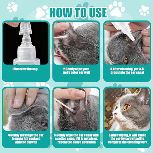 exatta Ohrenreiniger Hund, Hund Ohrenreiniger, Hundeohren Reiniger, Ohrreiniger für Hunde, Hunde ohrenreiniger, Ohrenschmalz und Geruch Entfernen, Ohrreiniger für Alle Katzen und Hunde, 50ml