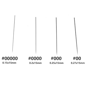 2PCS Stainless Steel Microneedles 0.15x15mm and 0.25x15mm Double Short Needle Insect Specimen Reusable Sample Pin Suitable for Specimen Collection and Preparation