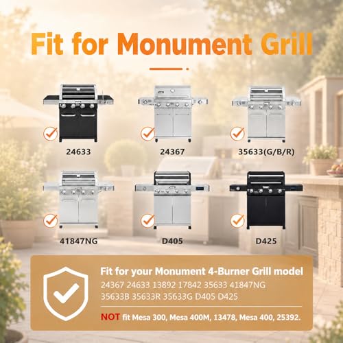 Image of SafBbcue Warming Rack for Monument Grill 24633 13892 17842 41847NG Monument Grill Replacement Parts, Stainless Steel Cooling Rack with Legs for Monument 35633R 35633B D405 D425 4-Burner Accessories