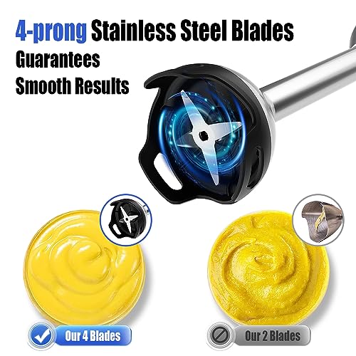 Compare POSWEENR Immersion Blender, Scratch Resistant Hand Blender, 9