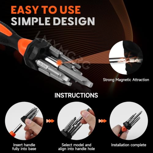 Image of 7PCS Magnetic Square Head Screwdriver Bits(50mm) SQ1 SQ2 SQ2.75 SQ3 SQ4 SQ5 Portable Multi-Purpose Screwdriver Set for Home, Work, DIY