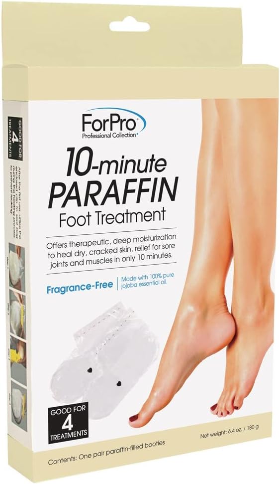 ForPro Professional Collection 10-Minute Paraffin Foot Treatment, Spa and Home Treatment Booties, Fragrance Free, One-Pair