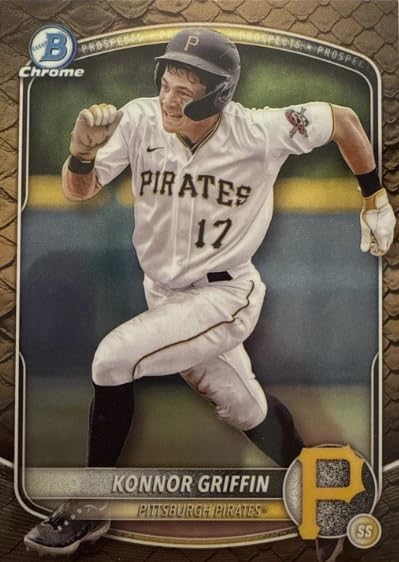 2025 Bowman Chrome Prospects Reptilian Refractor Konnor Griffin Rookie Baseball Trading RC Card #BCP-86