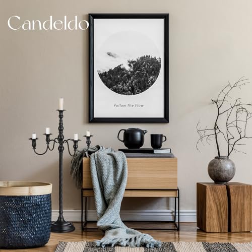 Candeldo Black Candelabra Halloween Decorations: Floor Gothic Candle Holder 5 Arm Metal Candlestick Stand For Table Fireplace Victorian Decor Set Of 2 thumb #2