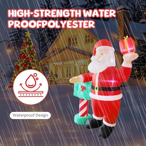 Père Noël gonflable 210cm durable et facile à installer pour décorer sans effort - 7