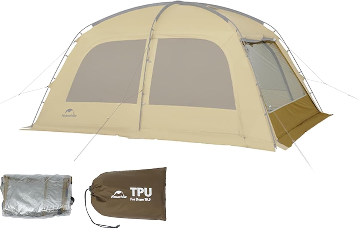 Naturehike Dune Hot Tent with Stove Jack, 117 sq ft 4 Seasons Camping Tent, 2-4 Person Waterproof Large Tent for Family, Car Camping, Picnic, Fishing, 6 Person