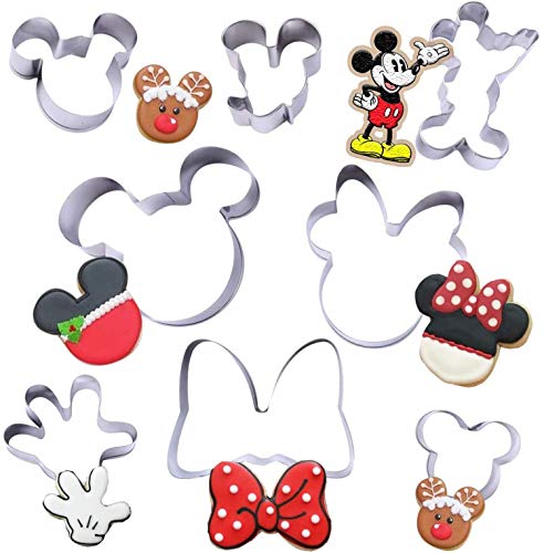 Thstheaven Ausstechformen mit Motiv Mickey Minnie Maus, Edelstahl, 8 Stück Cover