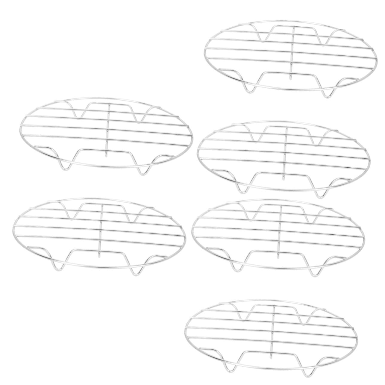 TOPBATHY 6 Pezzi Cremagliera A Vapore Cremagliera Per Contenitori A Pressione Vassoio Riscaldante Vassoio Rotondo Piastra Griglia Accessori Supporto Per Utensili Da Cucina Supporto Per