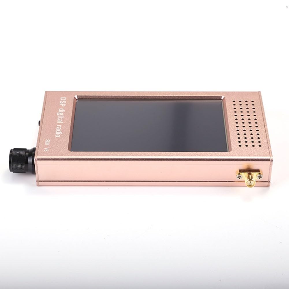 SDR-V6 Software-definierter Funkempfänger, 100 kHz-149 MHz, Vollbandabdeckung mit 4,3 Zoll IPS-Touchscreen, 3000 mAh Akku, CNC-Aluminiumlegierung, Gehäuse für Amateurfunk, Kurzwelle (Rosa)