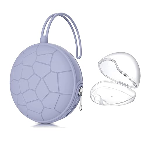 Smlpuame Funda para chupete, contenedor portátil de almacenamiento de chupete sin BPA, bolsa de silicona para bolsa de pañales para cochecito,