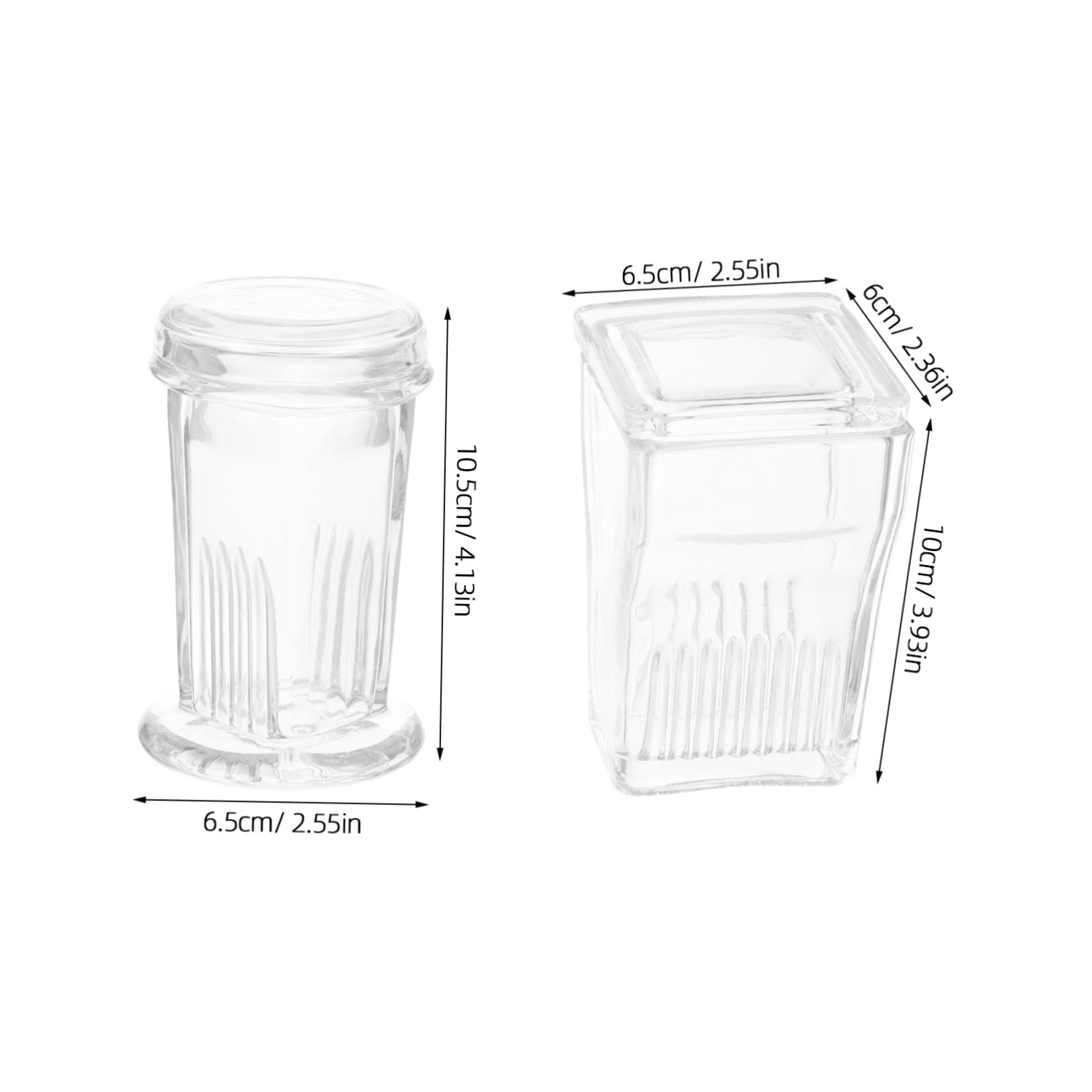 STOBAZA Set 2 Pezzi Barattoli in Vetro per Colorazione Vetrini da Laboratorio con Coperchio Trasparente Capacità 5 e 9 Vetrini Design Verticale per Chimica e Biologia