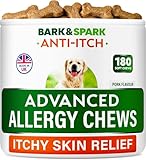 BARK&SPARK Omega 3 for Dogs - 180 Fish Oil Treats for Dog Shedding, Skin Allergy Chews, Itch Relief, Hot Spots Treatment - Joint Health - Skin and Coat Supplement - EPA & DHA Fatty Acids - Salmon Oil