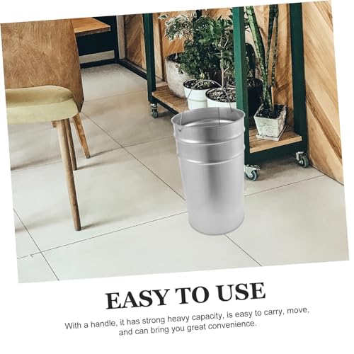 Caneca de basura metálica galvanizada portátil para cocina y exteriores miniatura 3