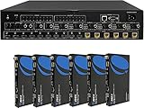 8x6 4K HDMI Matrix Switcher Extender by OREI - HDBaseT UltraHD 4K @ 60Hz 4:4:4 Over Single CAT5e/6/7...