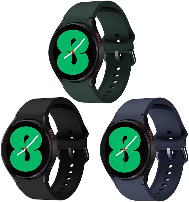 PATROHOO Bands Compatible with Samsung Galaxy Watch 4 Classic Band 42mm 46mm / 4 40mm 44mm for Men Women. Galaxy Watch 4 Soft Silicone Band for Women.(Light Blue/Gray/Pink) : Cell Phones & Accessories