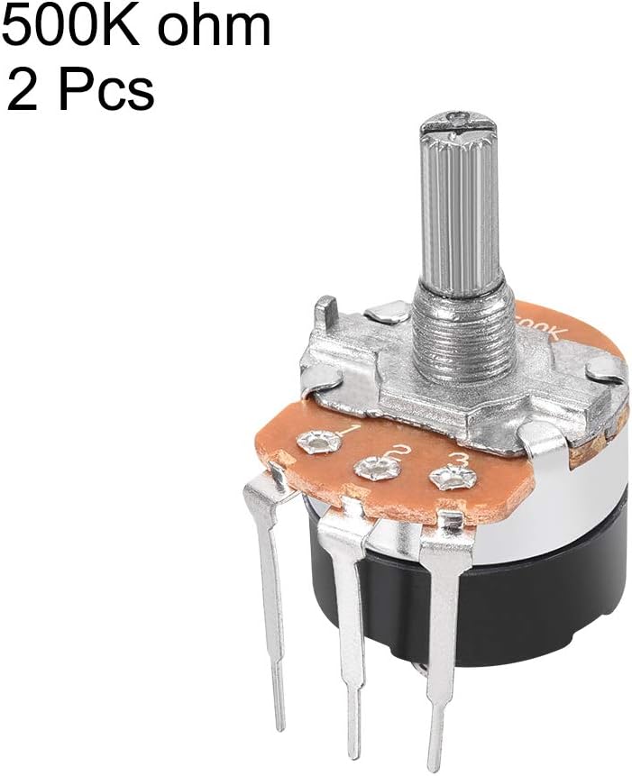 Fеаturеd Prоduсt uxcell WH138 Potentiometer with Switch B500K Ohm Variable Resistors Single Turn Rotary Carbon Film Taper 2pcs