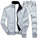 Produktbild donhobo Herren Jogginganzug Trainingsanzug Sportanzug Fußball Sporthose Hoodie Hose für Gym Warm Tracksuit(01Hellgrau,XL)