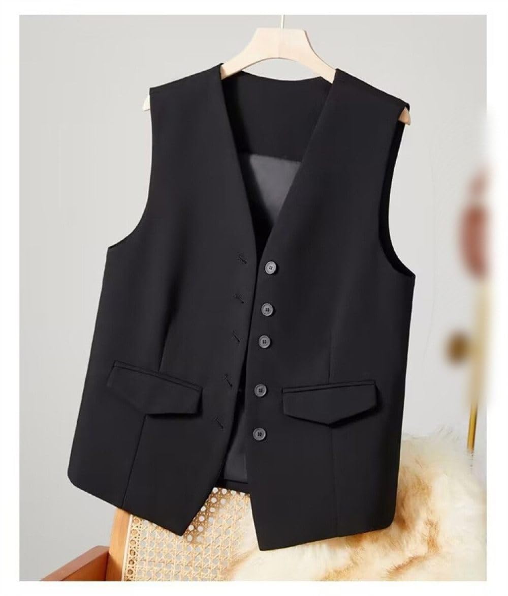 Gilet sans Manches pour Femme, Élégant, Slim, Boutonné, pour Le Travail, Le Bureau, Le Gilet De Fête, Le Col en V, Le Costume