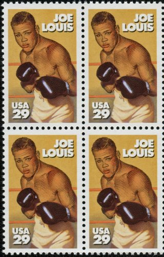 JOE LOUIS ~ BLACK HERITAGE ~ BOXER ~ BROWN BOMBER ~ BLACK HISTORY #2766 Block of 4 x 29¢ US Postage Stamps