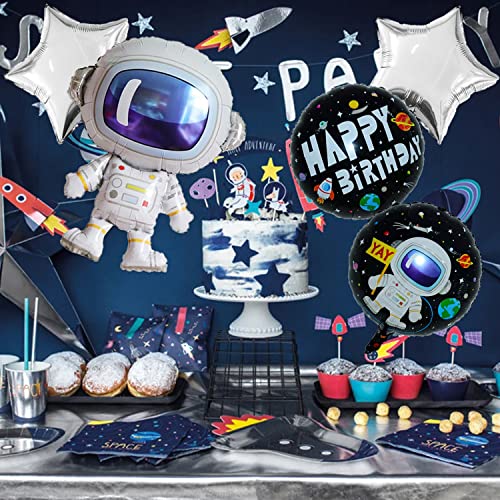Image of Rozi Decoration Astronaut Theme Birthday Decorations Foil Balloons Set of - 5 Pcs for Boys, Girls, Kids Birthday Parties Astronaut Space Theme Foil Balloons