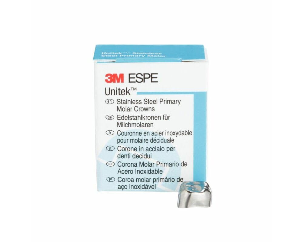 3M ESPE 907022 Unitek Stainless Steel Primary Anterior Crowns #2 Upper Left Lateral 5/Pk