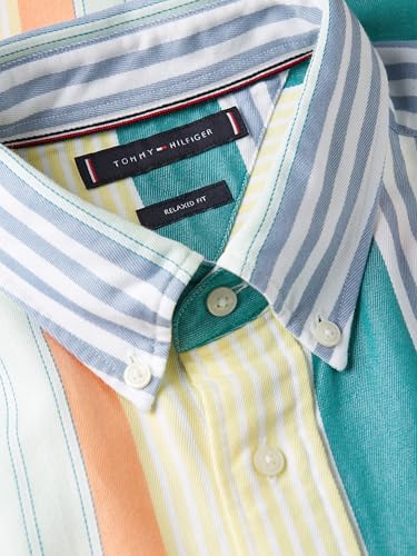 Image of Tommy Hilfiger Men's Long Sleeve Oxford Shirts in Regular Fit, Men's Button Down Shirts, Also Available in Big and Tall