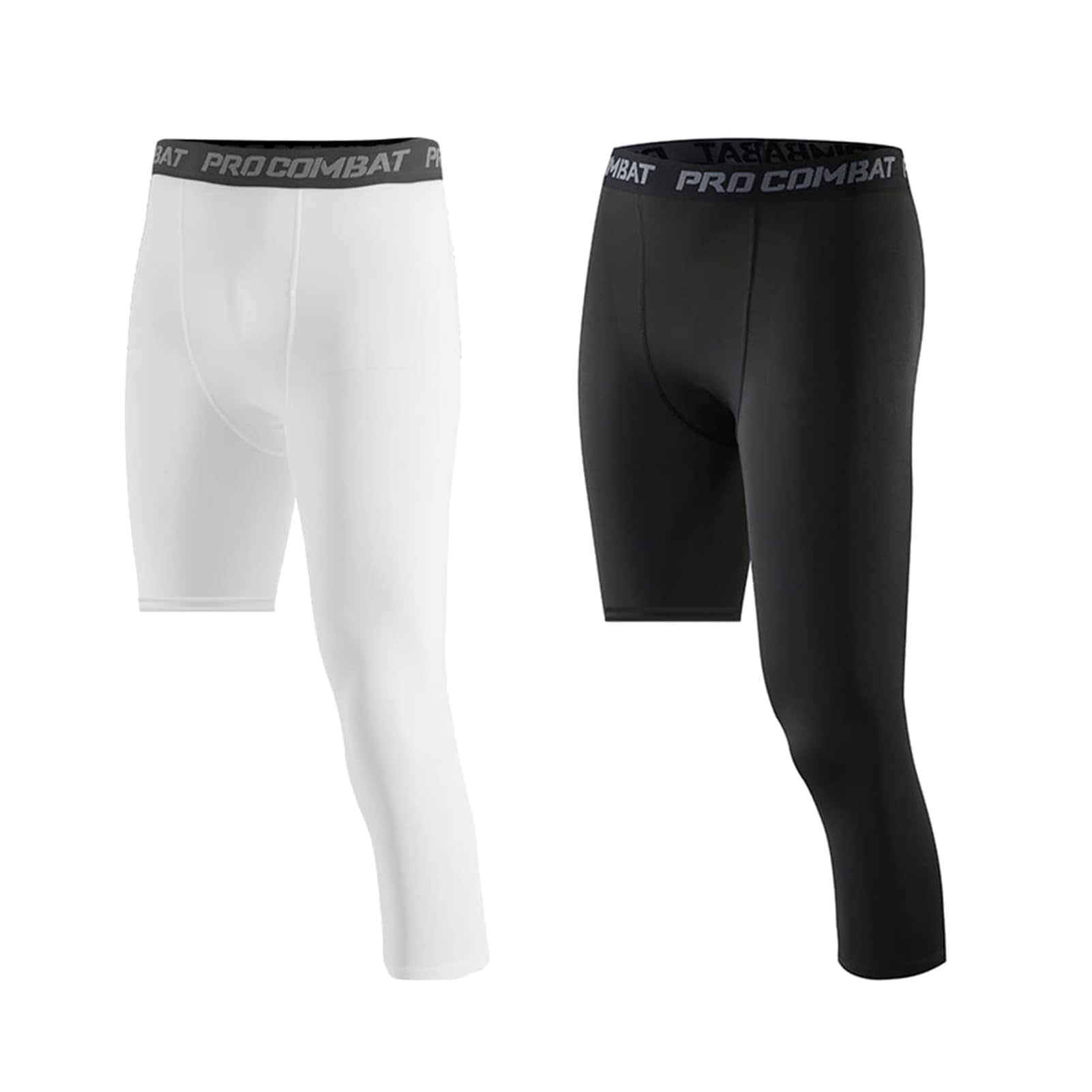 Pantalones de Compresión para Hombre, Mallas Deporte 3/4, Tejido de Secado Rápido, Running, Fitness