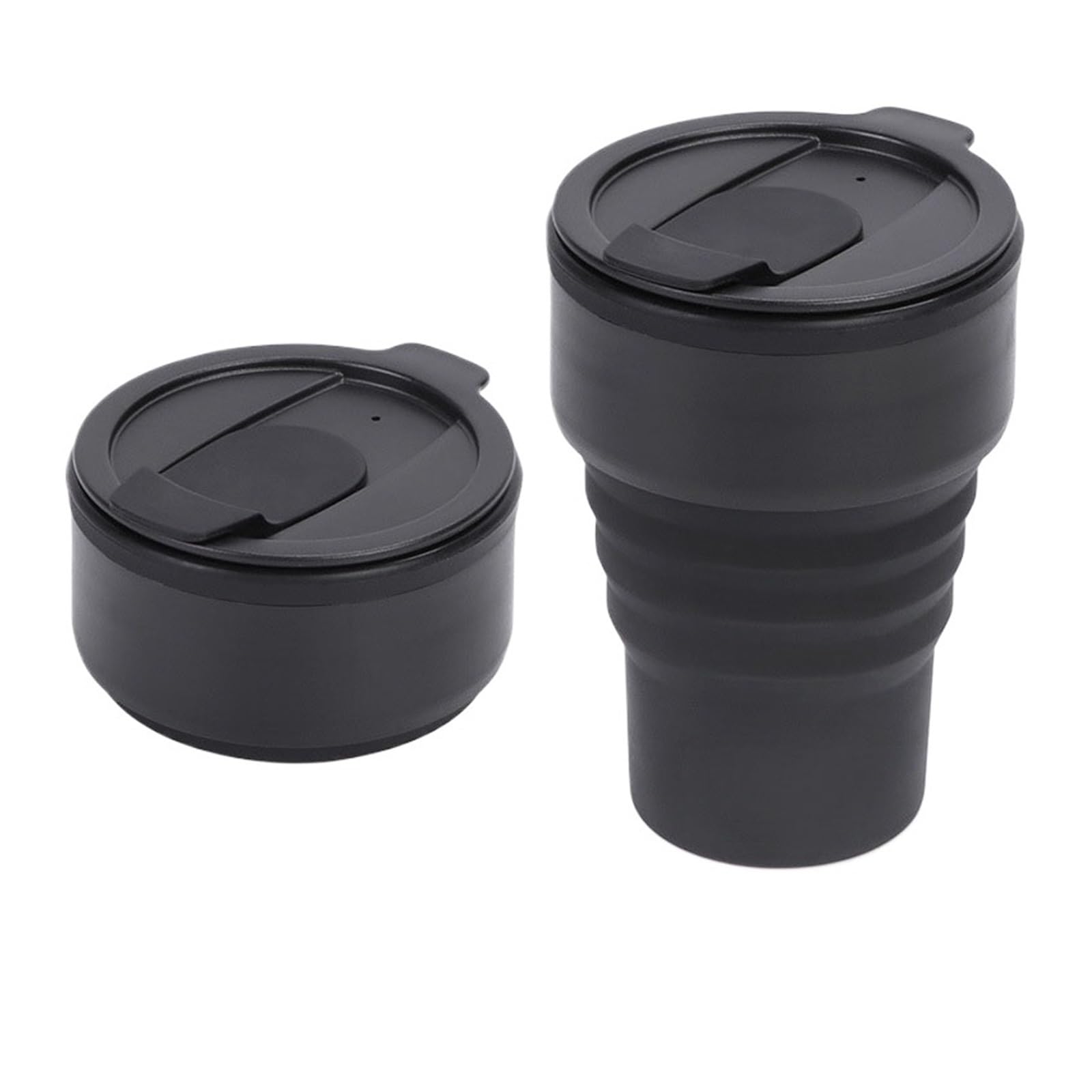 Tasse pliante en silicone 375ml avec couvercle étanche pour voyage et camping