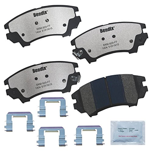 Image of Bendix Fleet Metlok MKD1404FM Semi-Metallic Front Brake Pads for Chevrolet Camaro 2015-2010, Caprice 2017-2011, Saab 9-5 2011-2010