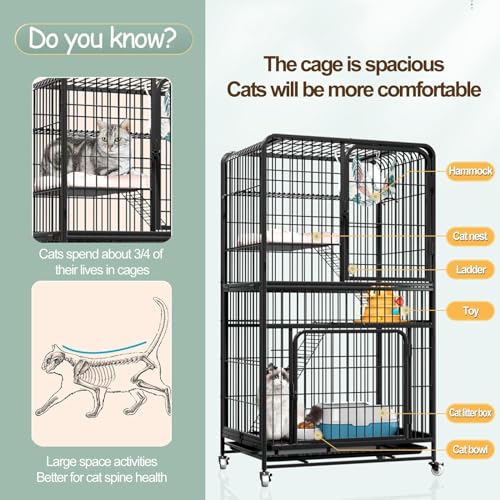 Cage pour chat 61 cm avec parc amovible modulable et double ouverture sécurisée - 4