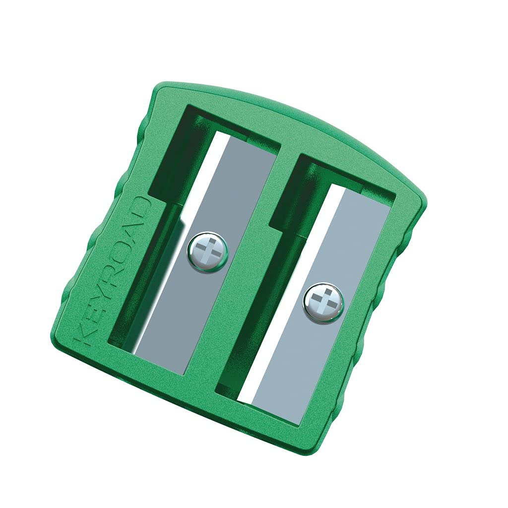 KEYROAD - Sacapuntas Ergonómico Con Contenedor, 12 Piezas, Plástico, Cuchillas De Acero, Lápices Y Lápices De Colores, Colores Mixtos
