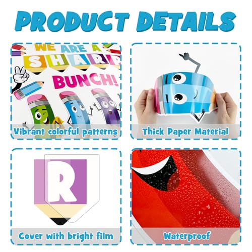 image for Glicholi Pencil Themed Bulletin Board Decorations Set, Back to School 