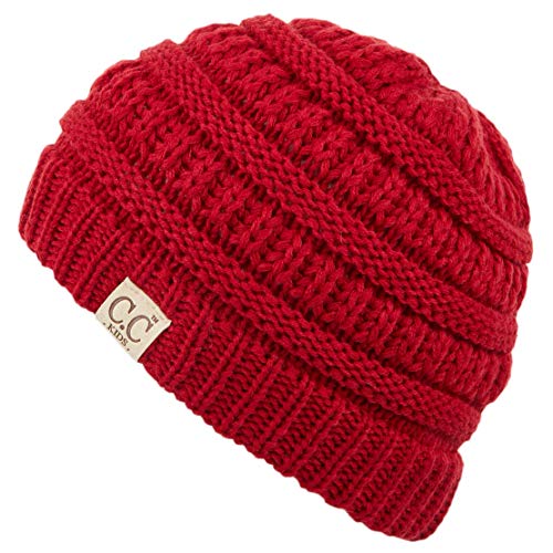 Image of C.C Hatsandscarf Kids Beanie Ages 2-5 Warm Chunky Thick Stretchy Knit Slouch Beanie Skull Hats (YJ-847-KIDS)