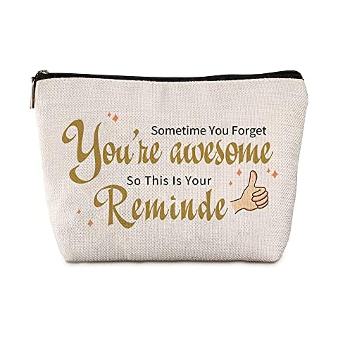 Inspirational Gifts for Women Sometime You Forget You're Awesome Travel Zipper Makeup Bag Best Boss Gifts for Women Employee Appreciation Motivational Gifts Cheer Up Divorce Birthday Gift for Women Cover