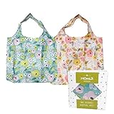  Momiji Premium Wiederverwendbare Einkaufstaschen – Merkmale europäischer Künstler – zertifiziertes recyceltes Polyester – faltbar & umweltfreundlich – maschinenwaschbar (Bloom)