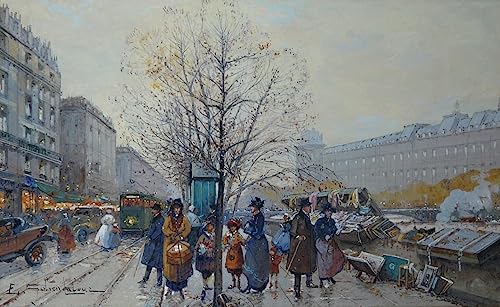 Peinture pour décoration salon toile Eugène Galien Laloue grand format 60x90