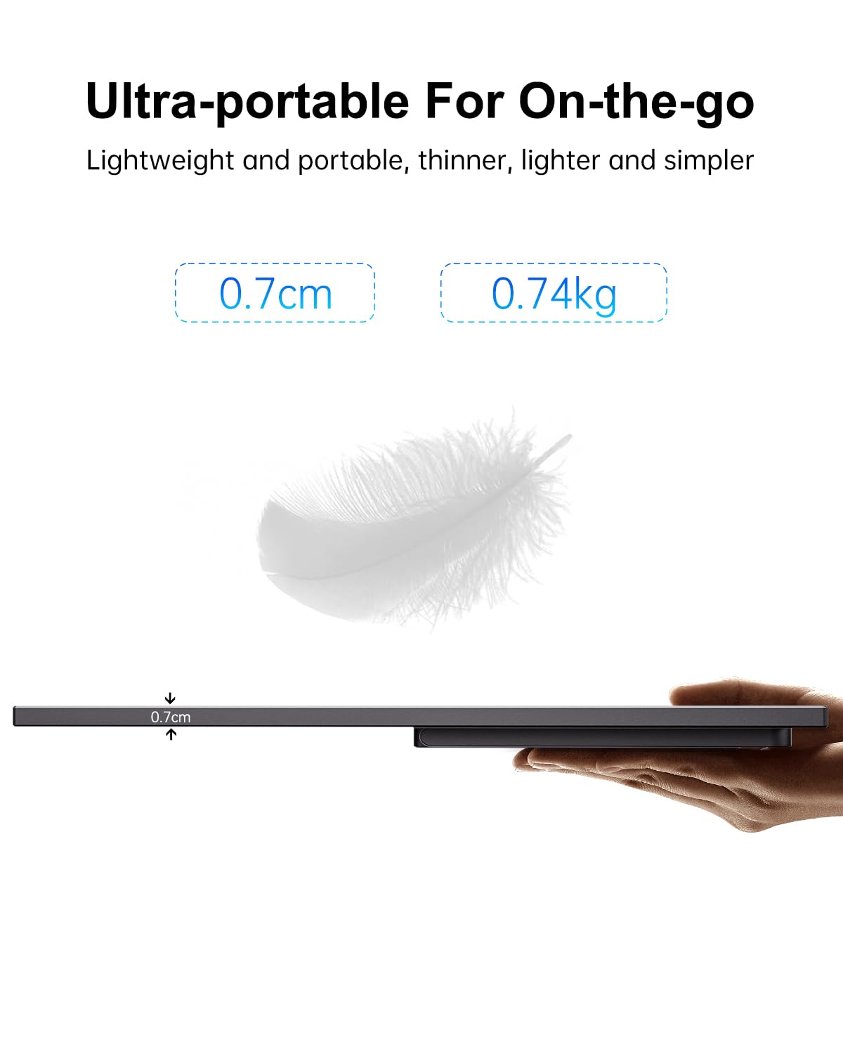 HGFRTEE 15,6 pollici monitor portatile touch screen FHD 1920 x 1080 IPS – display touch screen con USB-C/HD, montaggio VESA, modalità di protezione degli occhi per console, 15,6T