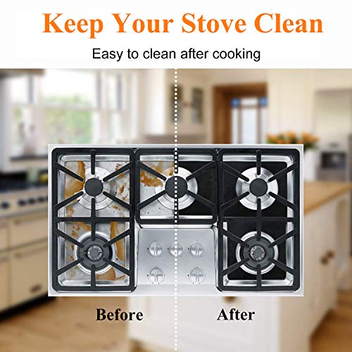 10 Pack Stove Burner Covers Double Thickness Reusable Non-Stick Heat-Resistant Gas Range Protectors for Kitchen and Easy to Clean(Black)