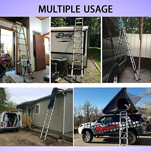 2.6M Telescopic Straight Ladder Sturdy Aluminum Telescoping Ladder 8.5ft Extension Ladder 330lb Max Load for Household Outdoor Work 7 2.6M Telescopic Straight Ladder Sturdy Aluminum Telescoping Ladder 8.5ft Extension Ladder 330lb Max Load for Household Outdoor Work - Image 7