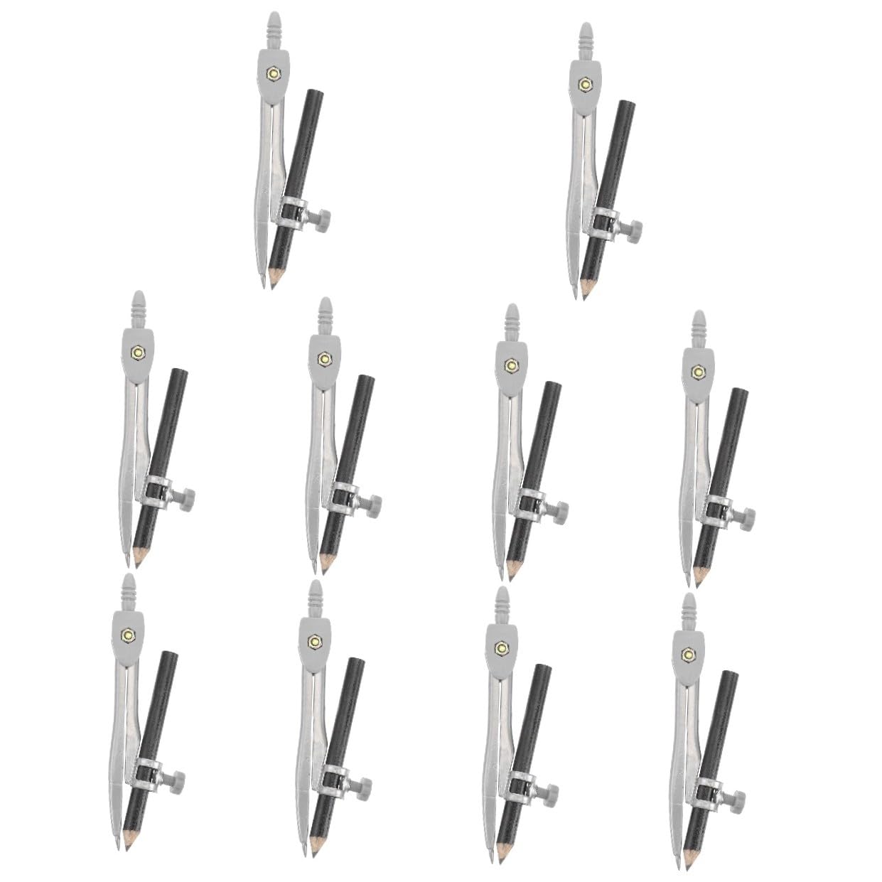 STOBOK 10 Pezzi Di Compasso in Metallo Con Supporto Per Matita Strumenti Da Disegno Per Disegno Compasso Matematico Per Studenti Ufficio