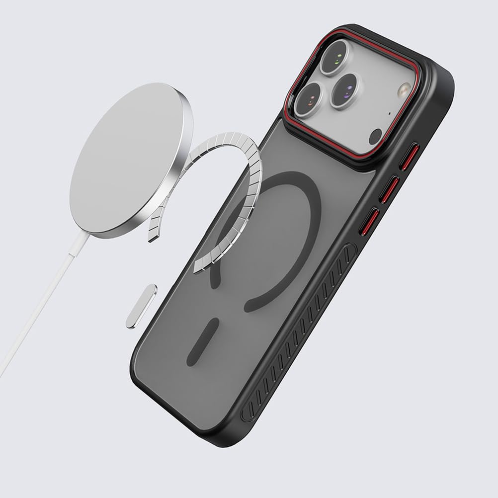 Funda Magnética For iPhone 17/17 Air/17 Pro/17 Pro MAX, con Carga Inalámbrica, Suave Al Tacto Y Antideslizante.(Orange,17 Pro MAX)