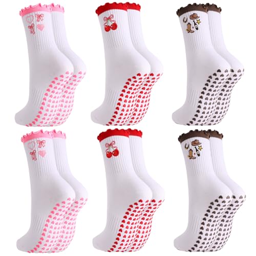 Utensilsto 6 Paar Pilates Socken für Damen Yoga Socken...